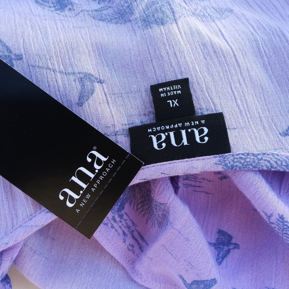 a.n.a Ruffled Top Shirt Boat Neck - Picture 3 of 5
